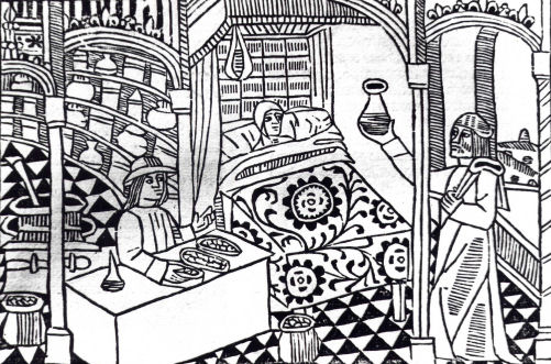 Malade, m&eacute;decin, apothicaire, Toulouse, Henri Mayer, 1494